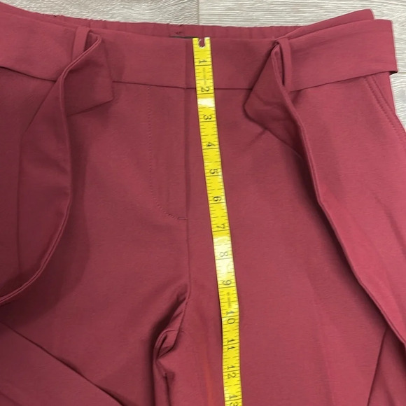 NWOT Talbots Belted Wide Leg Crop Pants Burgundy Wine SP - Picture 9 of 15